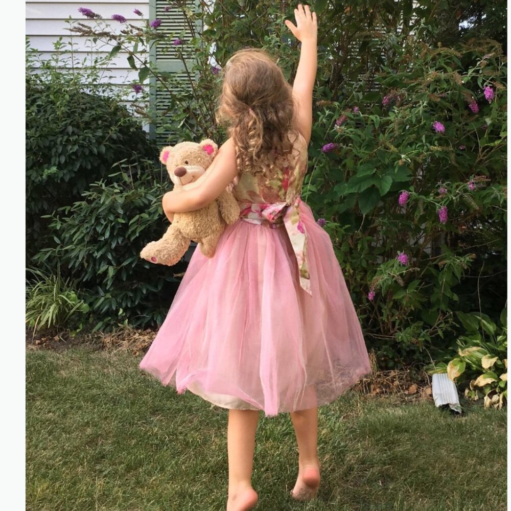 NWT Laura Ashley London Girls' Brocade Bodice Tulle Party Dress